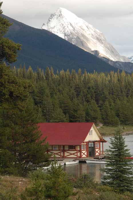 Maligne Lake boat house